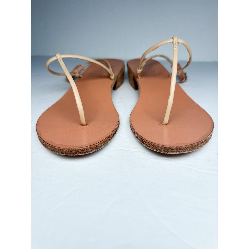 Ancient Greek Sandals Katerina Heel Sandal Tan Leather Strappy Sz 37 Greece - Picture 12 of 14